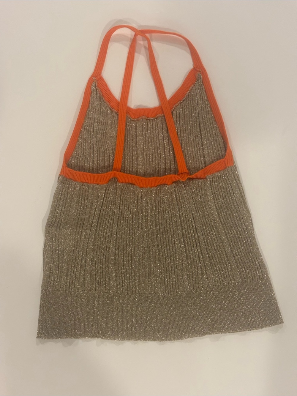 Diesel Gold Knit Halter Tank with Orange Trim - Picture 2 of 4